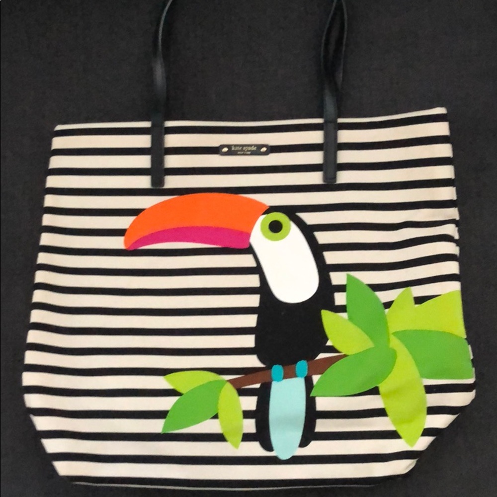 Kate Spade toucan canvas shopper - like new!